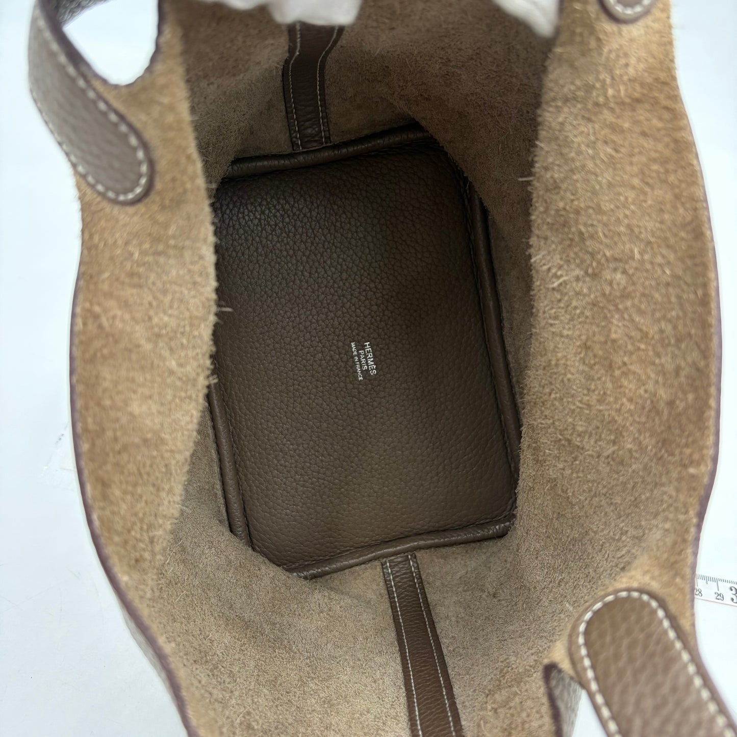 HERMES Picotin Lock PM 18 Brown Taurillon Clemence Silver Hardware