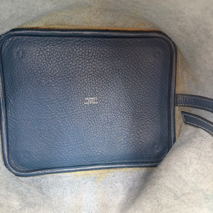 HERMÈS Picotin MM Taurillon Clémence Leather Silver Hardware