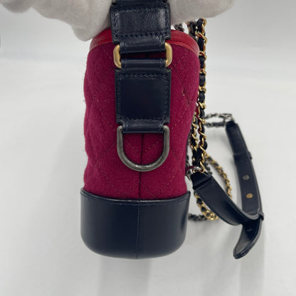 CHANEL Gabrielle Red Quilted Leather Chain Shoulder Bag