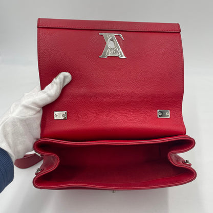 Louis Vuitton Lockme II Red Leather Chain Shoulder Bag