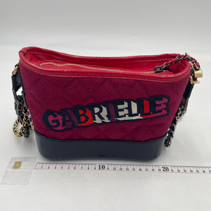 CHANEL Gabrielle Red Quilted Leather Chain Shoulder Bag