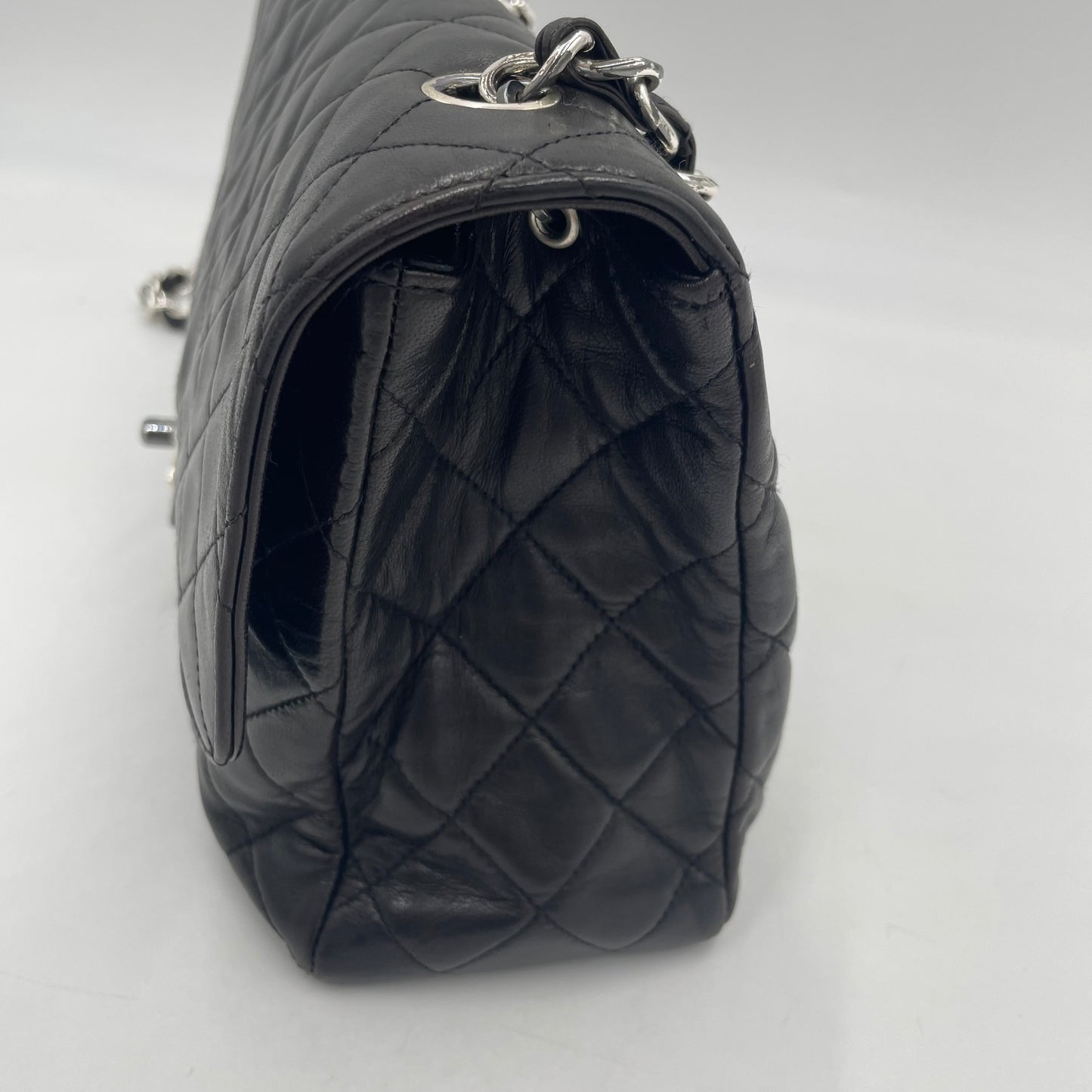 CHANEL Dark Brown Lambskin Single Flap Bag