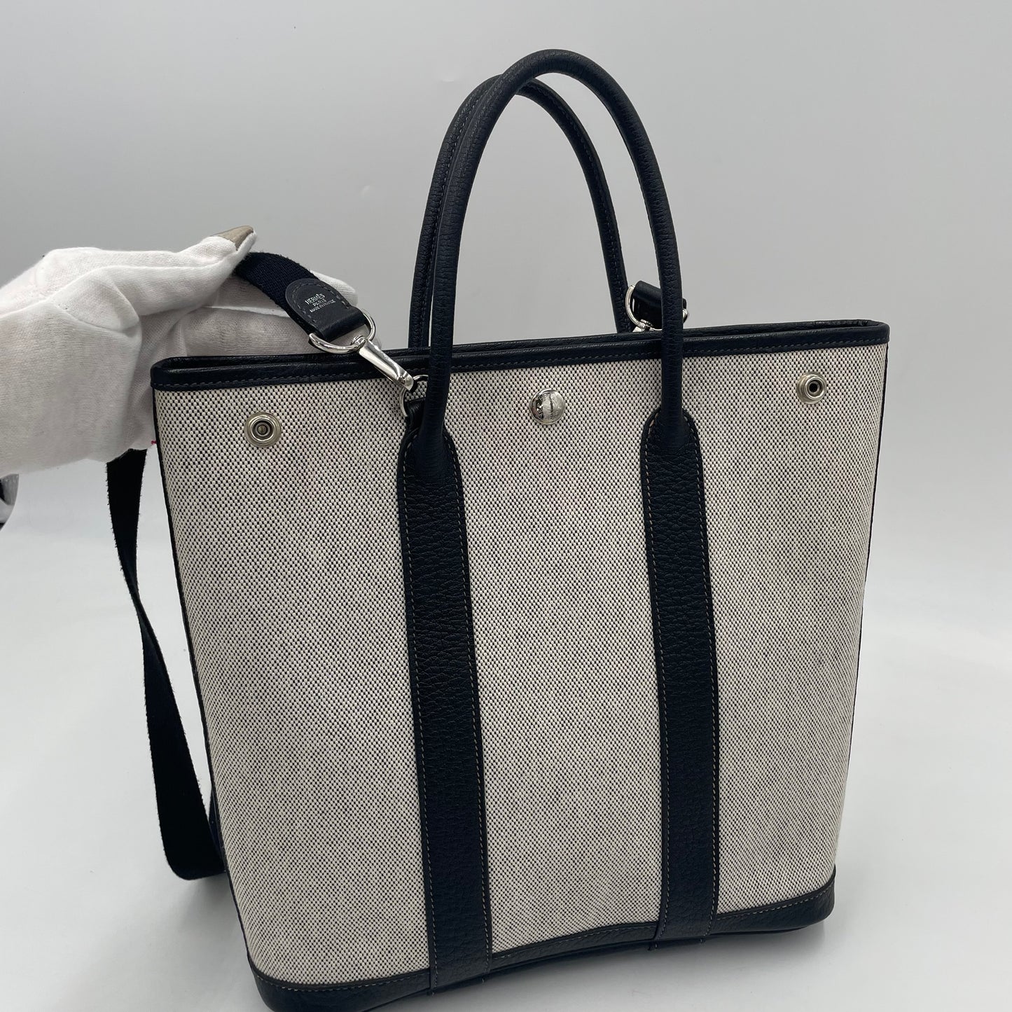 HERMÈS-Style Canvas Garden Tote with Shoulder Strap