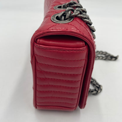 CHANEL Quilted Lambskin Flap Shoulder Bag – Red / Mixed Pattern (Chevron & Diamond)
