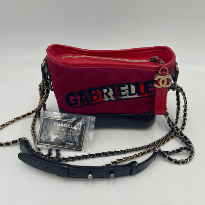 CHANEL Gabrielle Red Quilted Leather Chain Shoulder Bag