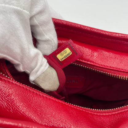 CHANEL Gabrielle Red Quilted Leather Chain Shoulder Bag
