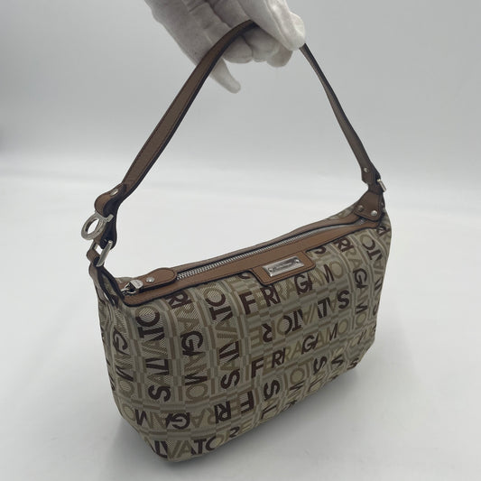 Salvatore Ferragamo Canvas & Leather Logo Handbag