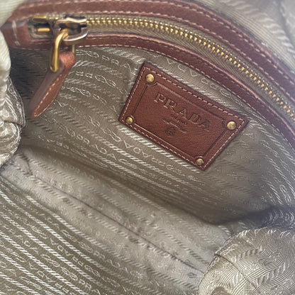 PRADA Jacquard Logo Canvas Crossbody Bag