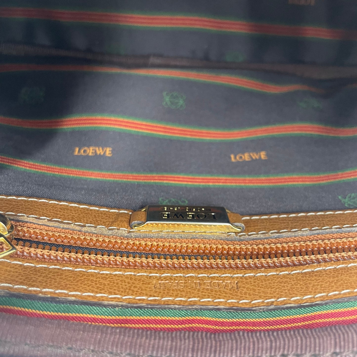 LOEWE Vintage Wooden Panel Shoulder Bag