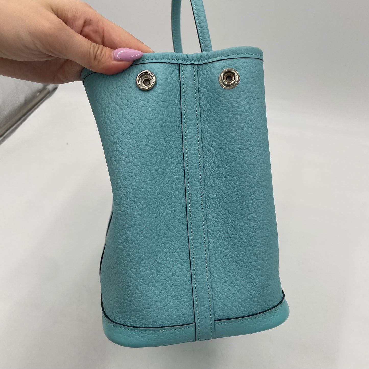HERMÈS Garden Party T (2015) Negonda Leather Blue Atoll