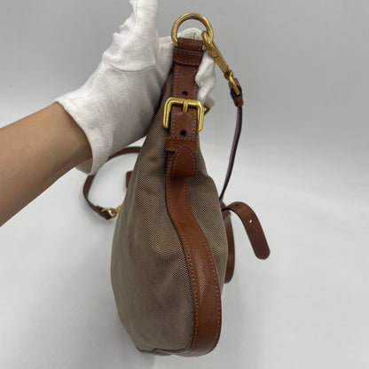 PRADA Jacquard Logo Canvas Crossbody Bag