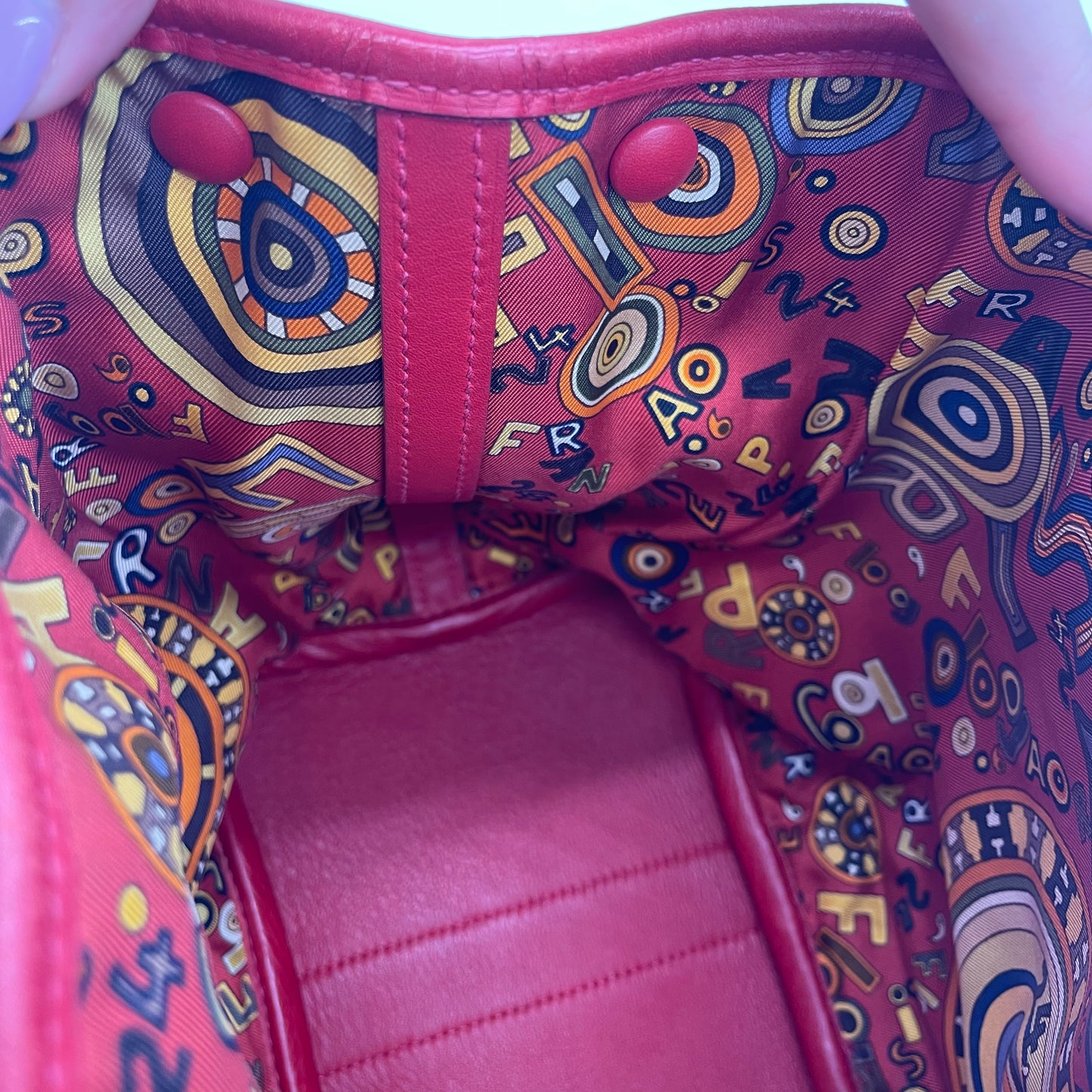 HERMÈS Garden Twilly □J  (2006) Garden Party TPM Vermilion Red Swift Leather