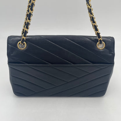 CHANEL V-Stitch Lambskin Flap Chain Shoulder Bag  with Gold Hardware