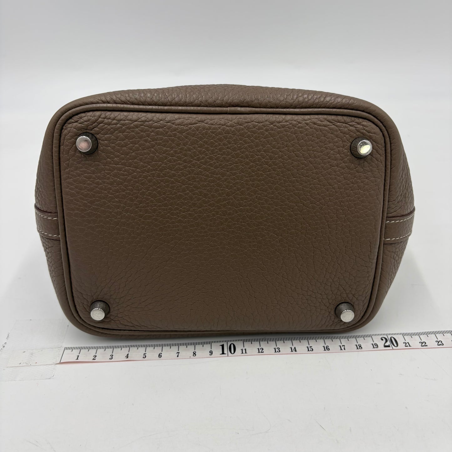 HERMES Picotin Lock PM 18 Brown Taurillon Clemence Silver Hardware