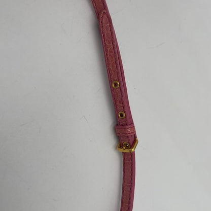MIU MIU Croc-Embossed Leather Shoulder Bag Pink