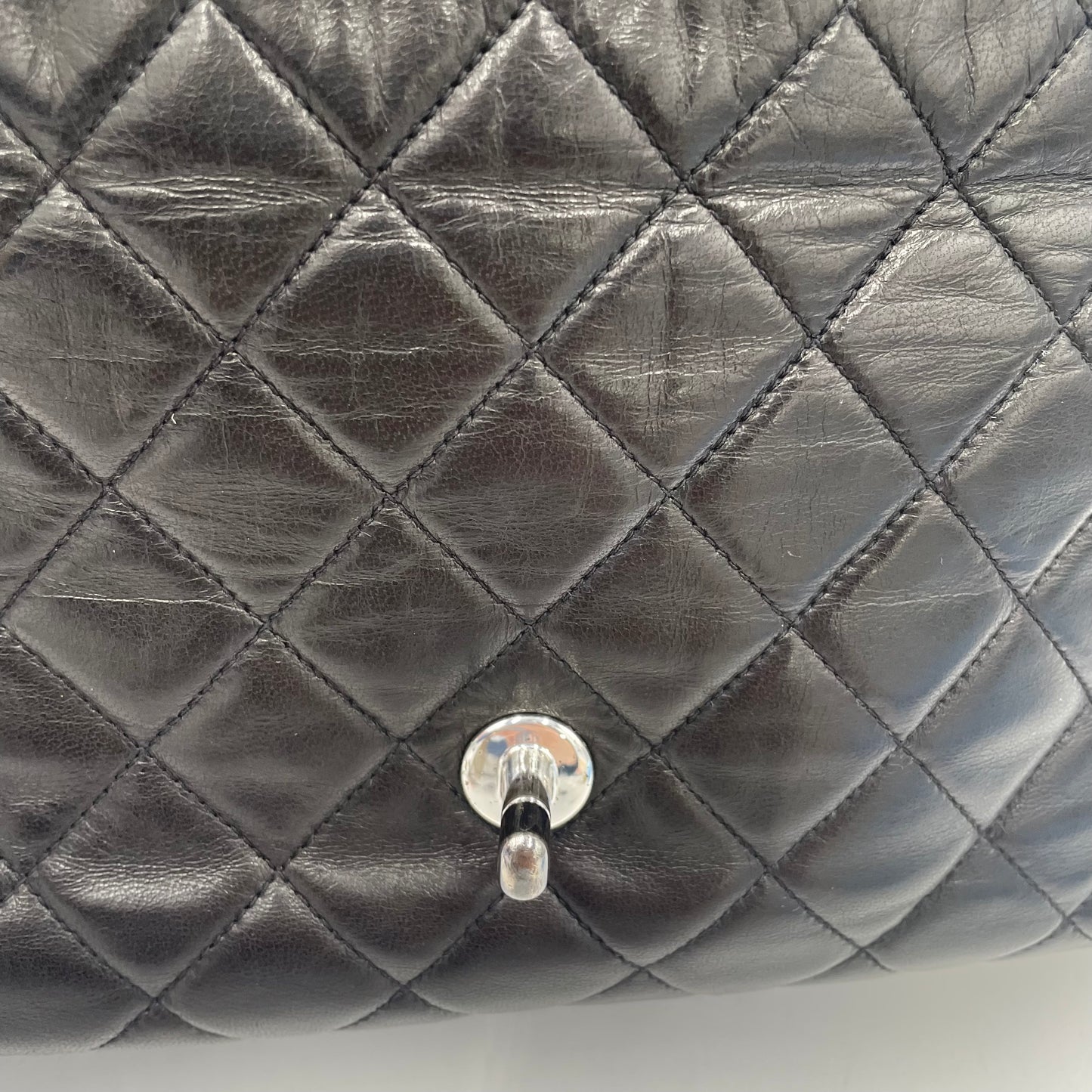 CHANEL Dark Brown Lambskin Single Flap Bag