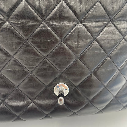 CHANEL Dark Brown Lambskin Single Flap Bag