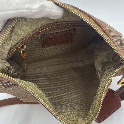 PRADA Jacquard Logo Canvas Crossbody Bag