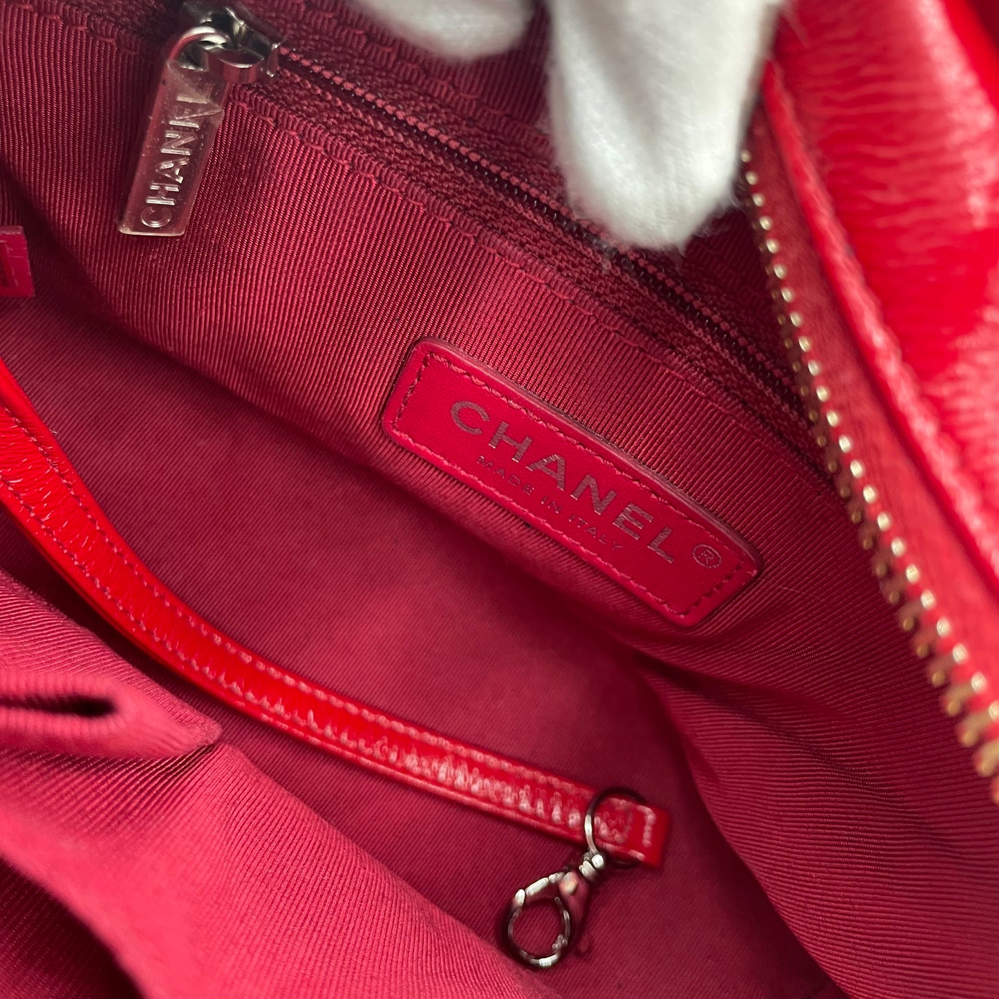 CHANEL Gabrielle Red Quilted Leather Chain Shoulder Bag