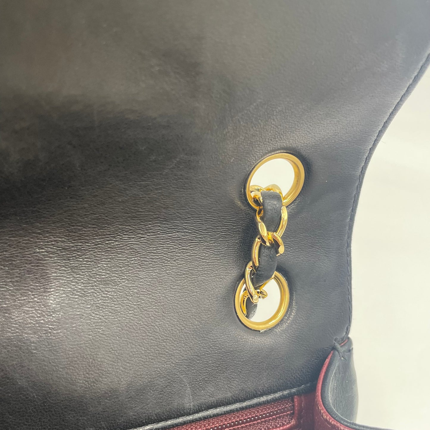 CHANEL V-Stitch Lambskin Flap Chain Shoulder Bag  with Gold Hardware