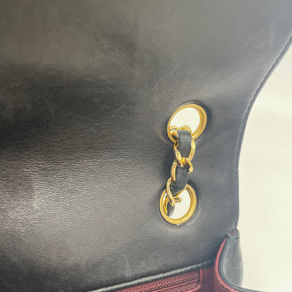 CHANEL V-Stitch Lambskin Flap Chain Shoulder Bag  with Gold Hardware