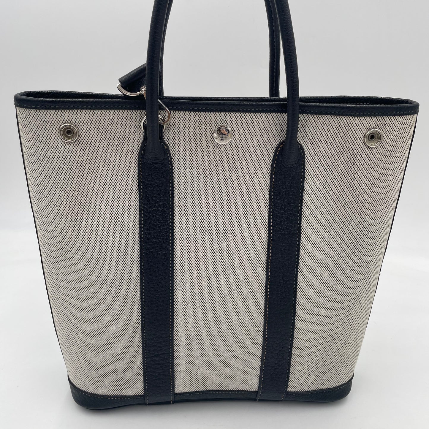 HERMÈS-Style Canvas Garden Tote with Shoulder Strap