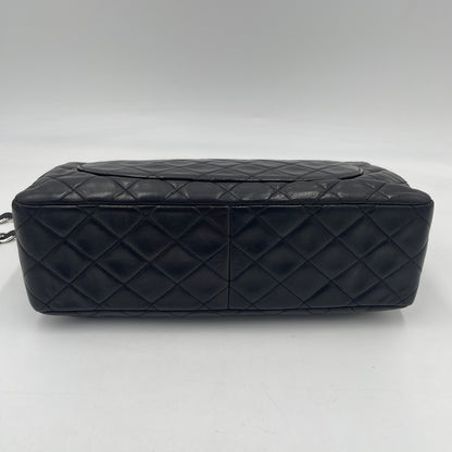 CHANEL Dark Brown Lambskin Single Flap Bag