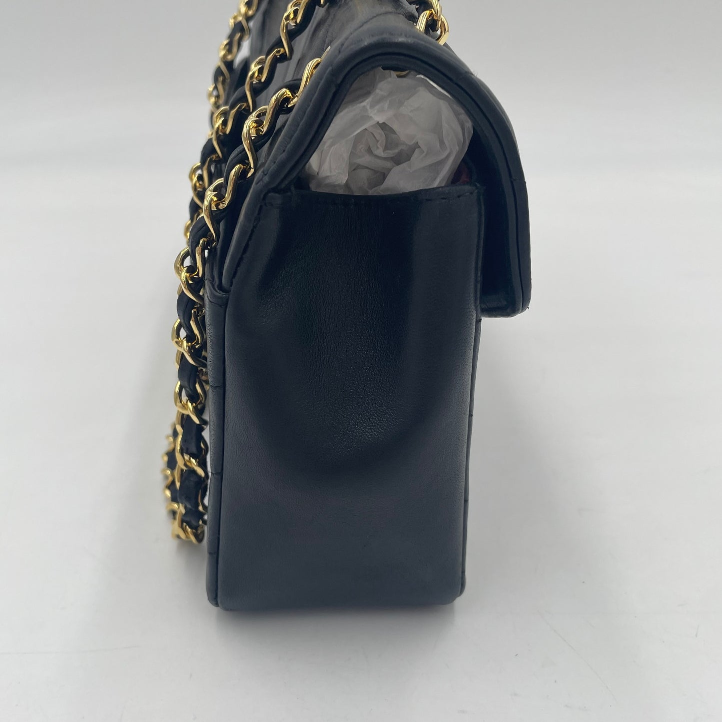 CHANEL V-Stitch Lambskin Flap Chain Shoulder Bag  with Gold Hardware