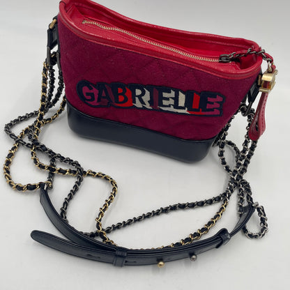 CHANEL Gabrielle Red Quilted Leather Chain Shoulder Bag