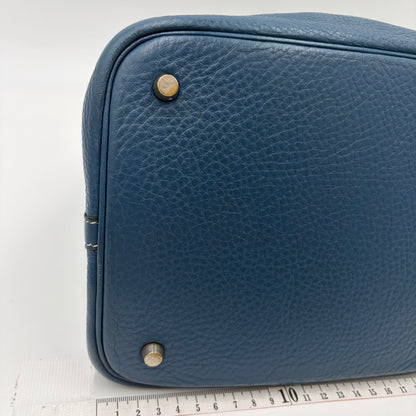 HERMÈS Picotin MM Taurillon Clémence Leather Silver Hardware