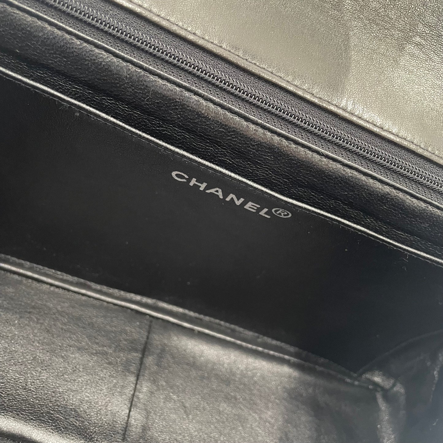 CHANEL Dark Brown Lambskin Single Flap Bag