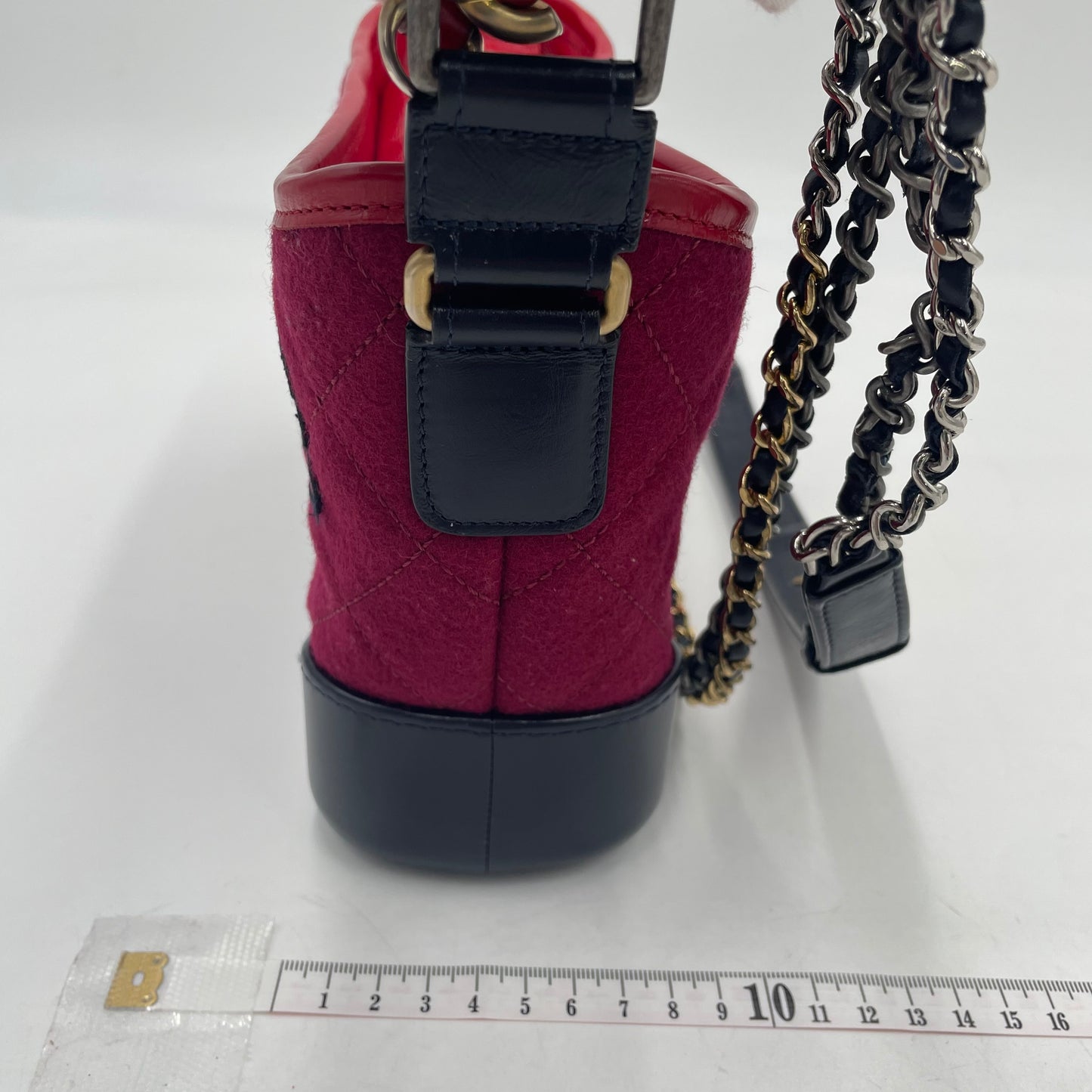 CHANEL Gabrielle Red Quilted Leather Chain Shoulder Bag
