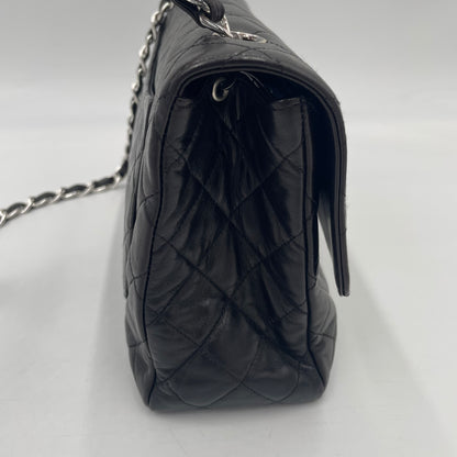 CHANEL Dark Brown Lambskin Single Flap Bag