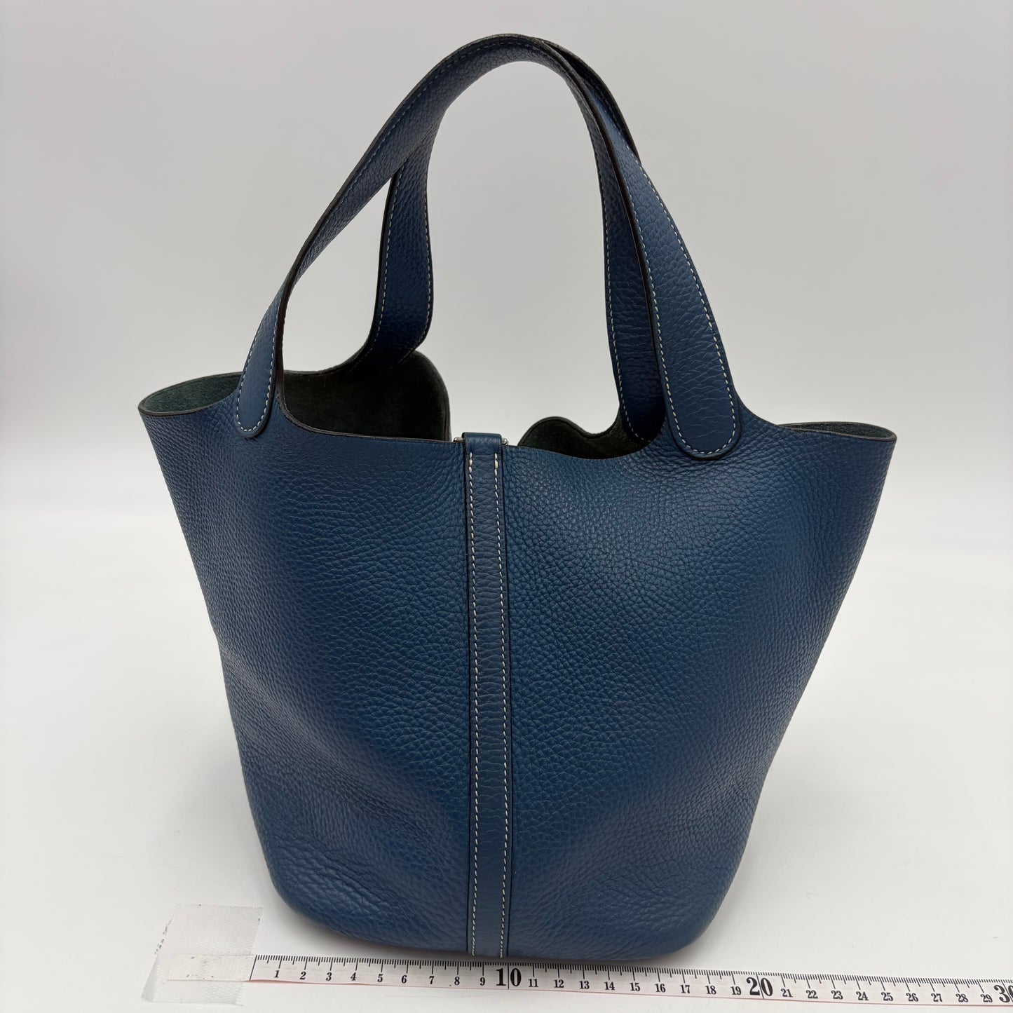 HERMÈS Picotin MM Taurillon Clémence Leather Silver Hardware