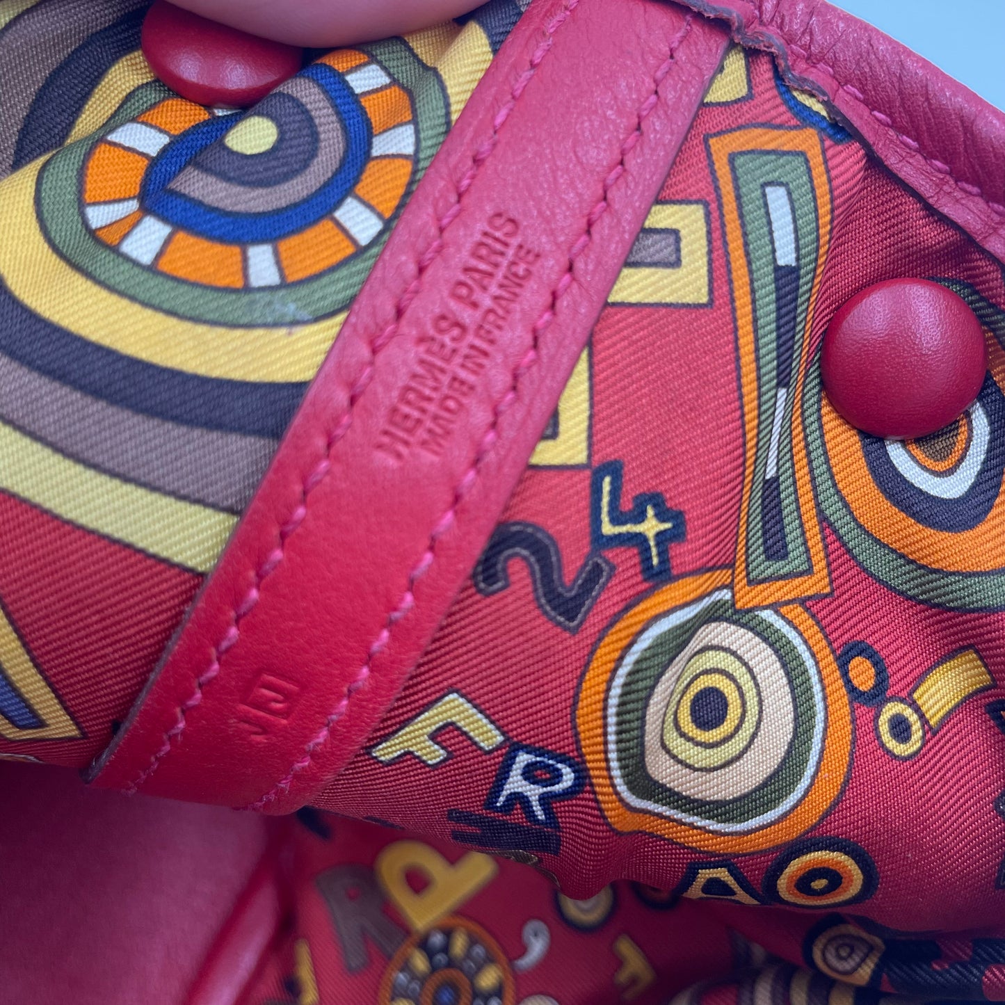 HERMÈS Garden Twilly □J  (2006) Garden Party TPM Vermilion Red Swift Leather