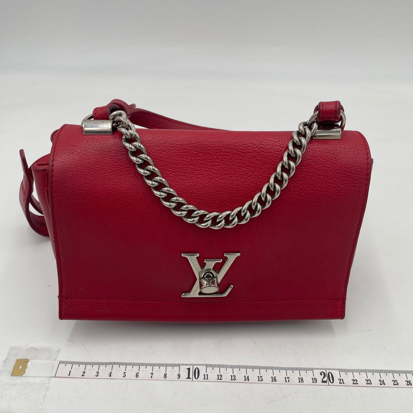 Louis Vuitton Lockme II Red Leather Chain Shoulder Bag
