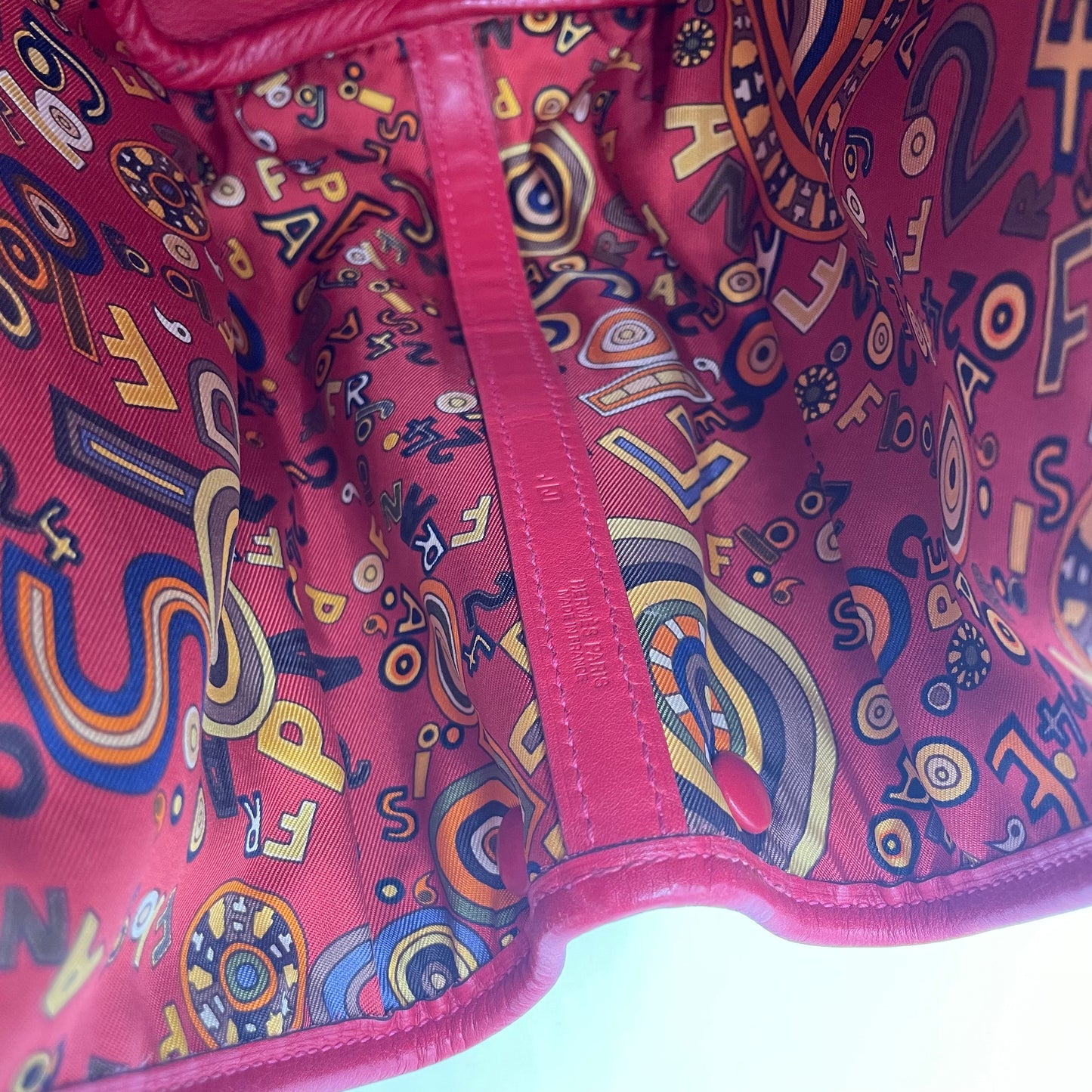 HERMÈS Garden Twilly □J  (2006) Garden Party TPM Vermilion Red Swift Leather