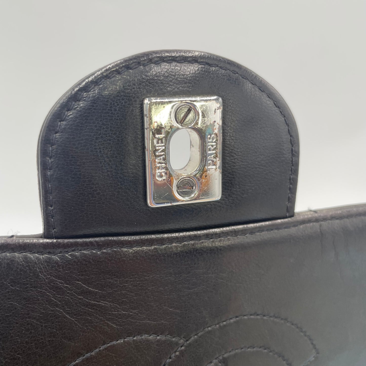 CHANEL Dark Brown Lambskin Single Flap Bag