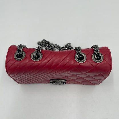 CHANEL Quilted Lambskin Flap Shoulder Bag – Red / Mixed Pattern (Chevron & Diamond)