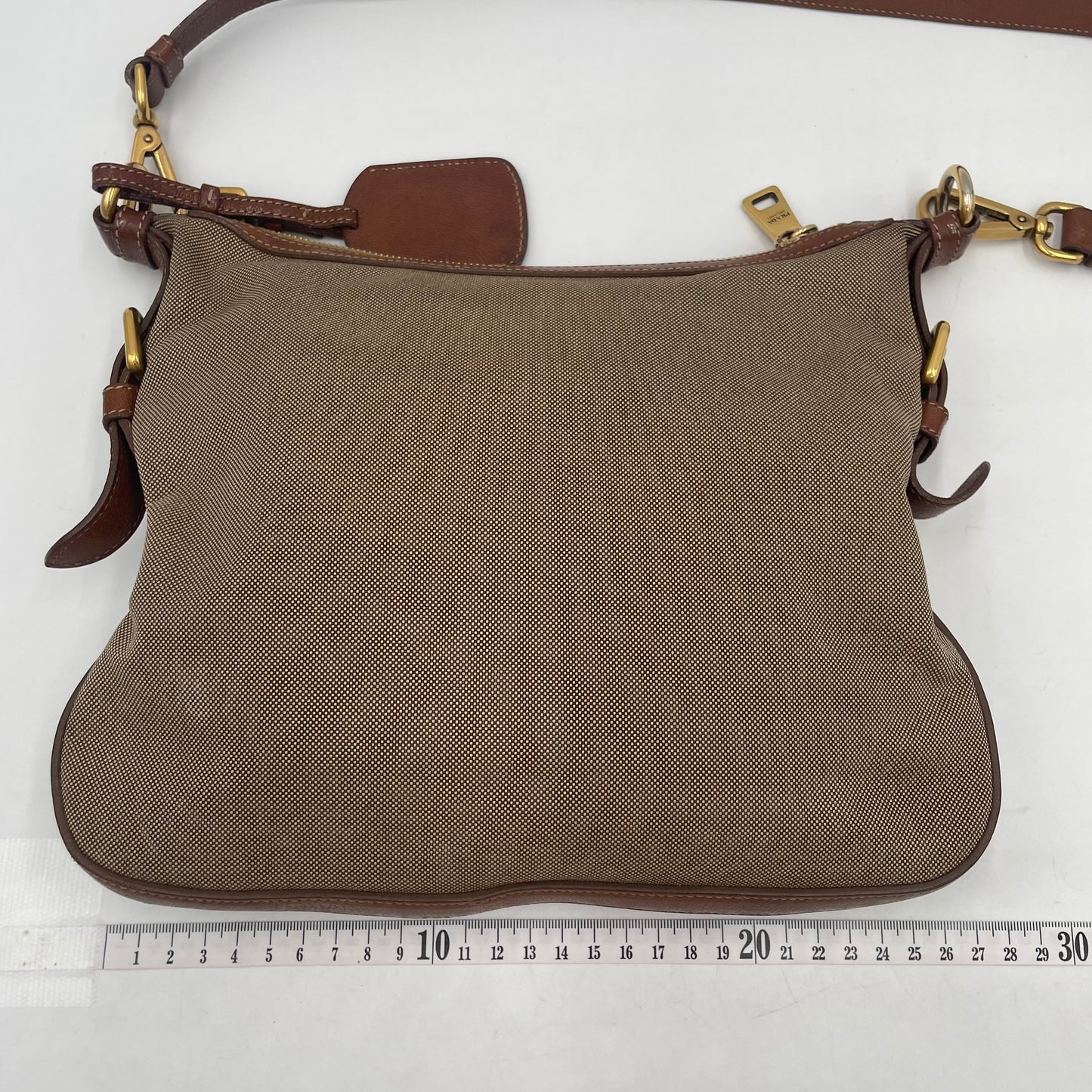 PRADA Jacquard Logo Canvas Crossbody Bag