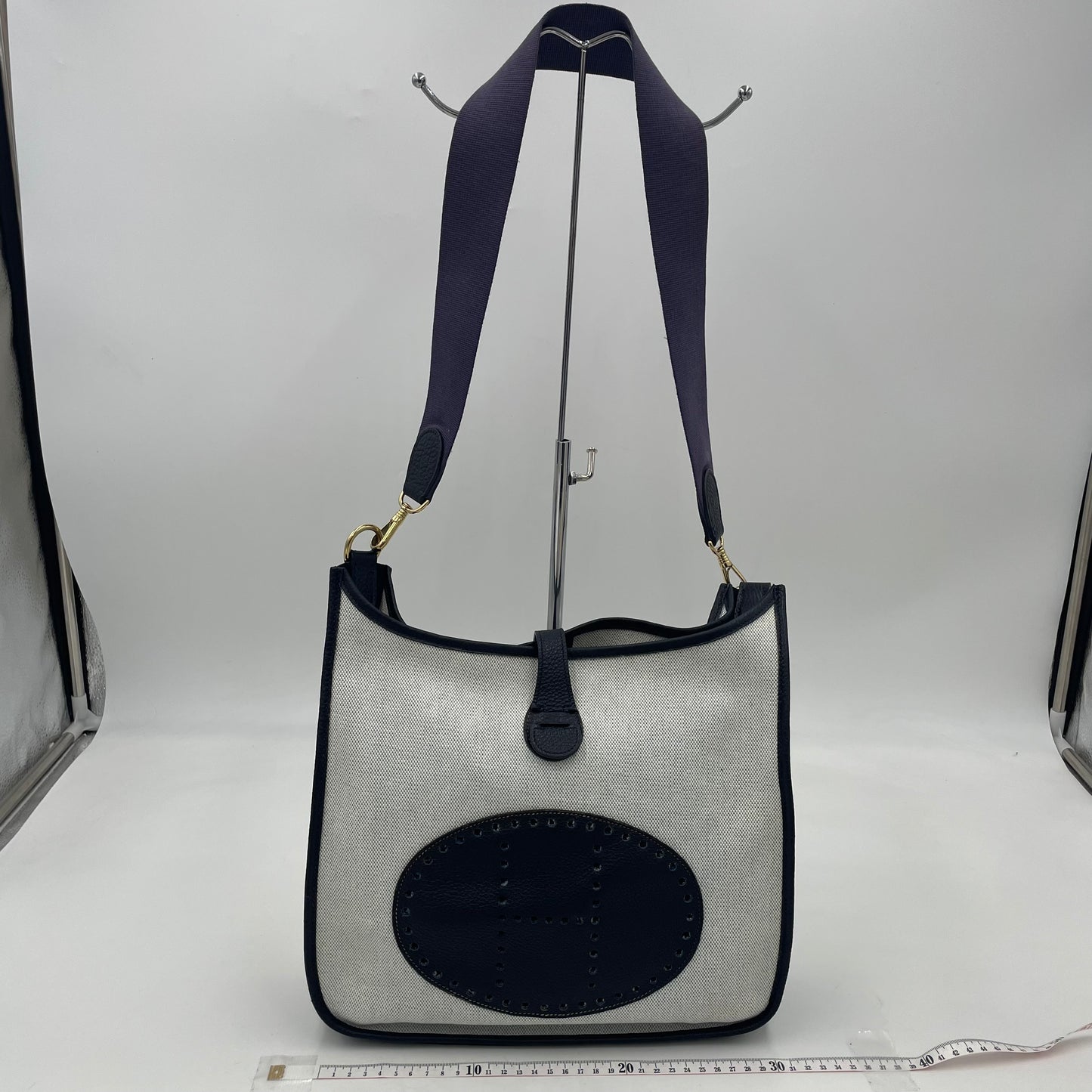 HERMÈS Evelyne Style Canvas Crossbody Bag