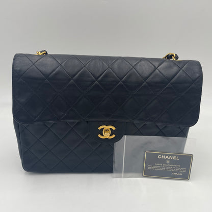 CHANEL Vintage Classic Single Flap Matelassé Lambskin Chain Shoulder Bag