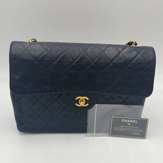 CHANEL Vintage Classic Single Flap Matelassé Lambskin Chain Shoulder Bag