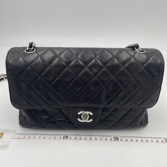 CHANEL Dark Brown Lambskin Single Flap Bag
