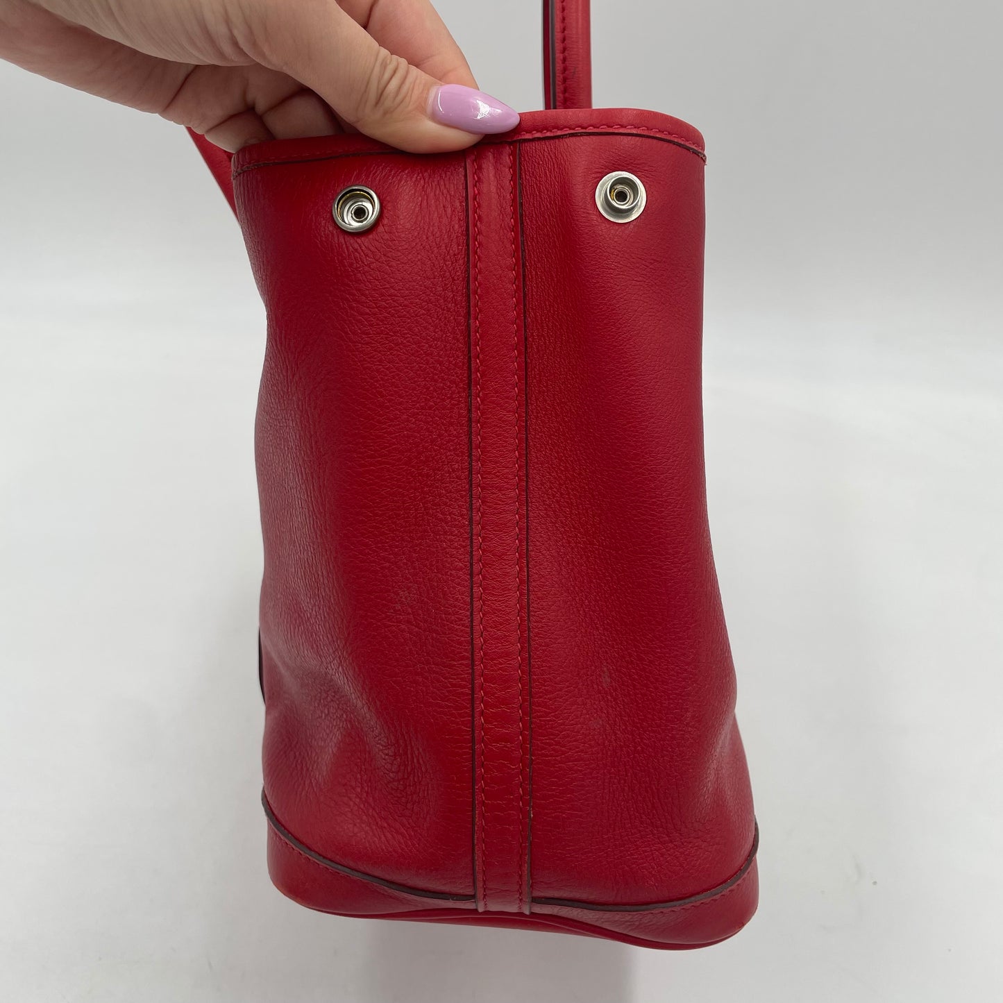 HERMÈS Garden Twilly □J  (2006) Garden Party TPM Vermilion Red Swift Leather