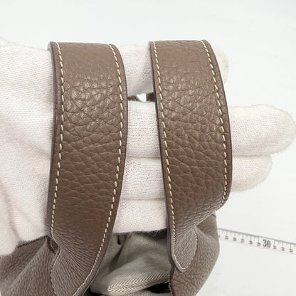 HERMES Picotin Lock PM 18 Brown Taurillon Clemence Silver Hardware