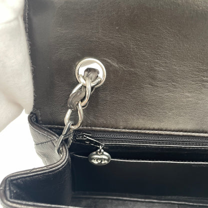 CHANEL Dark Brown Lambskin Single Flap Bag
