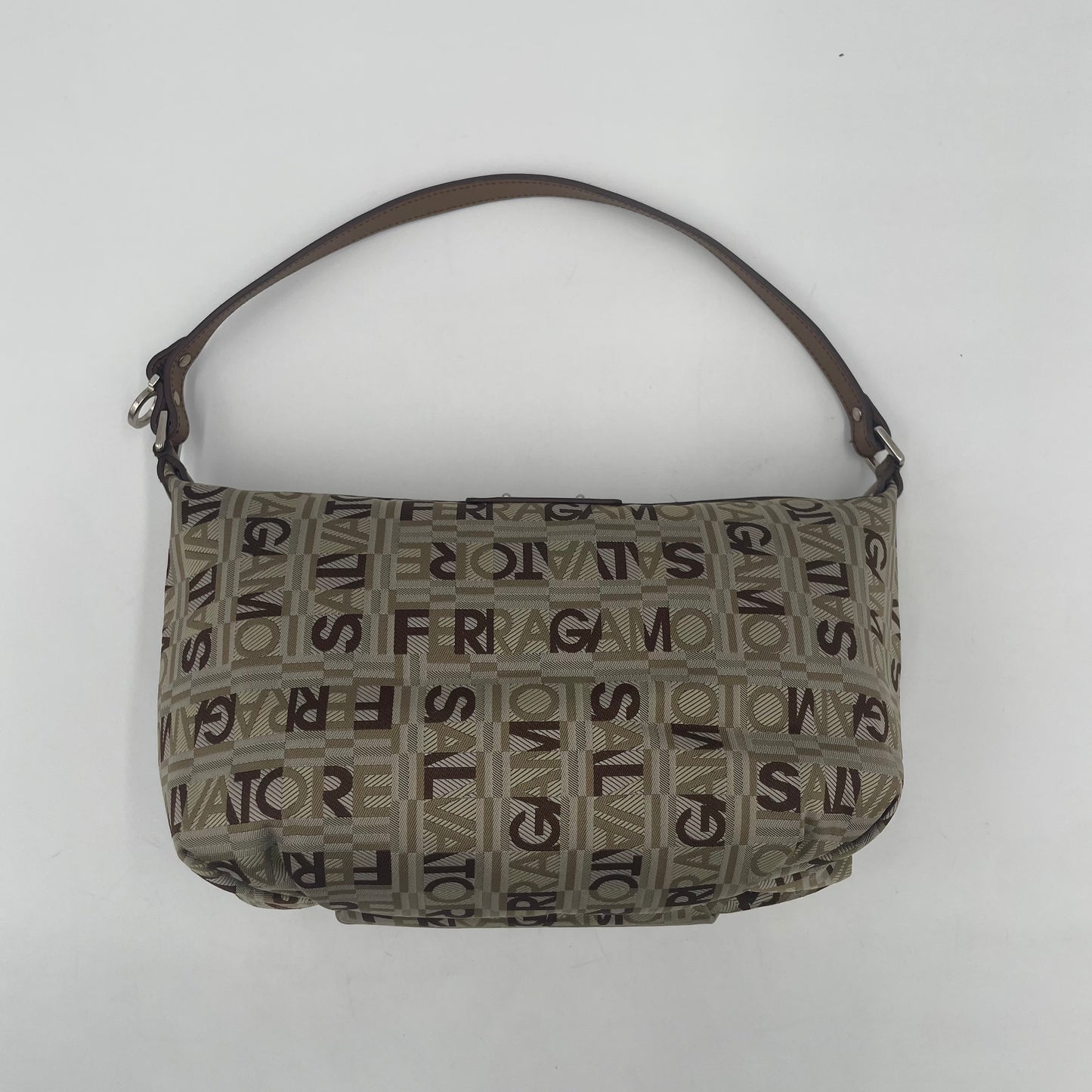 Salvatore Ferragamo Canvas & Leather Logo Handbag