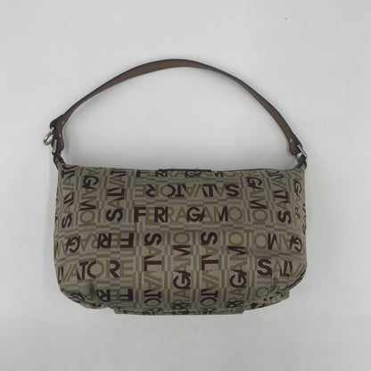 Salvatore Ferragamo Canvas & Leather Logo Handbag
