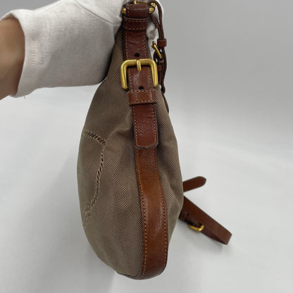 PRADA Jacquard Logo Canvas Crossbody Bag